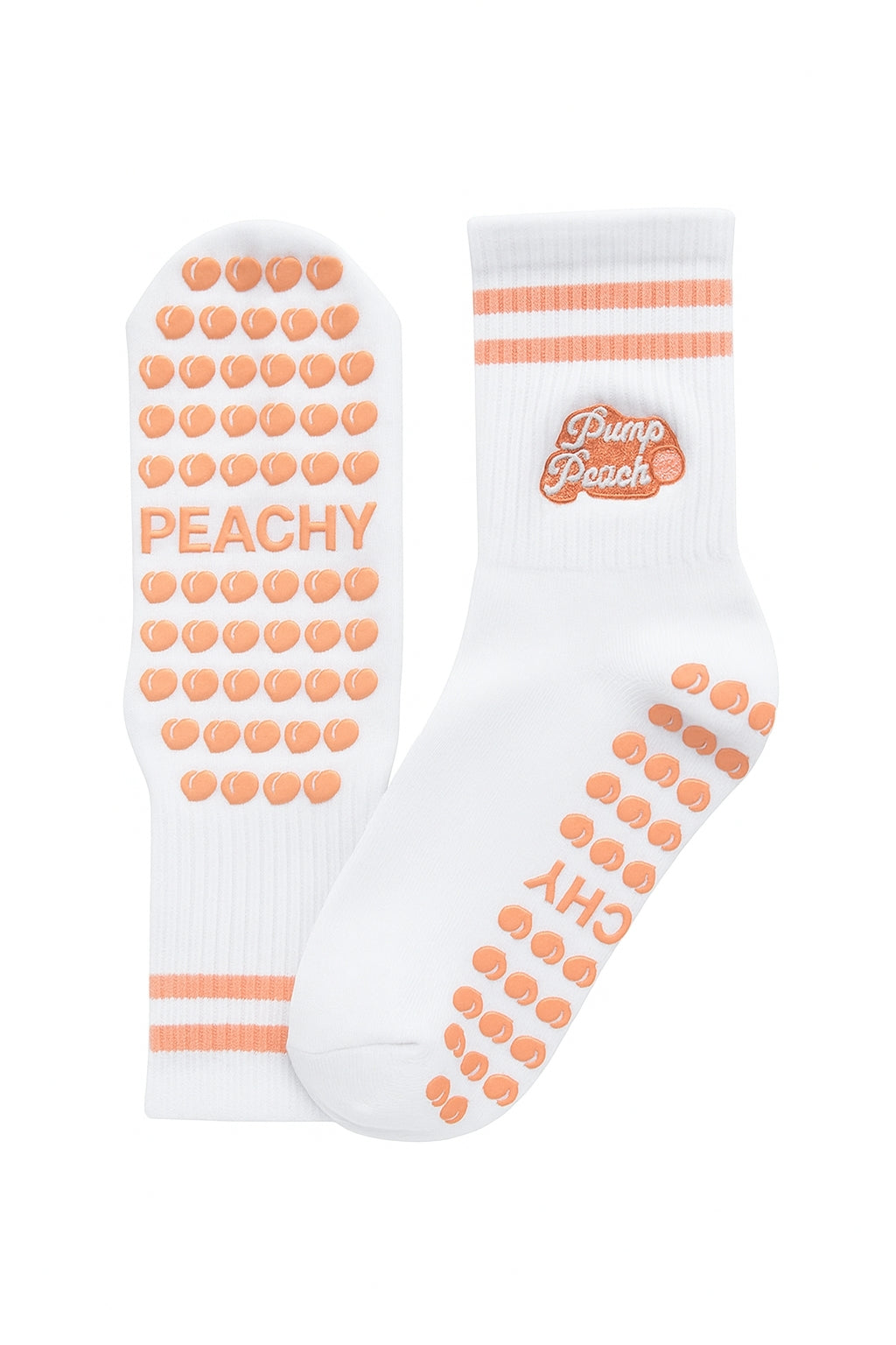 Pump That Peach Grip Socks