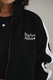 Flyaway Zip-Up Jacket – Contrast Stripe (Black Edition)