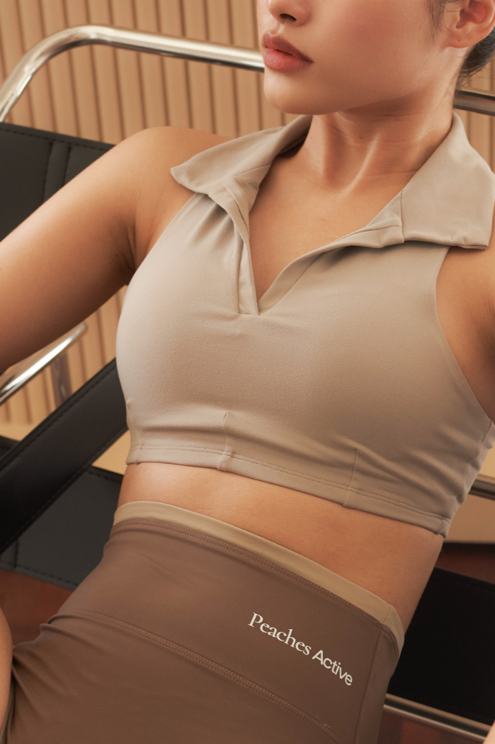 Activewear Collar Crop Top