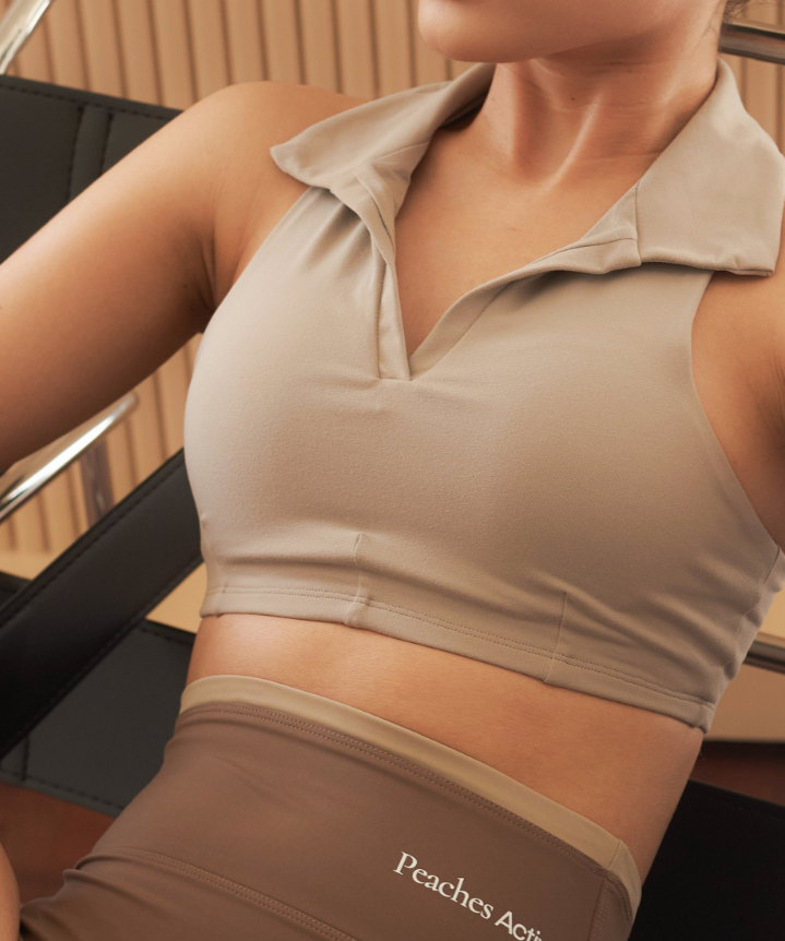 Activewear Collar Crop Top