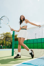Split Two-Tone Tennis Skirt (Wrap Front)