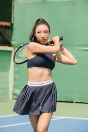 Split Two-Tone Tennis Skirt (Wrap Front)